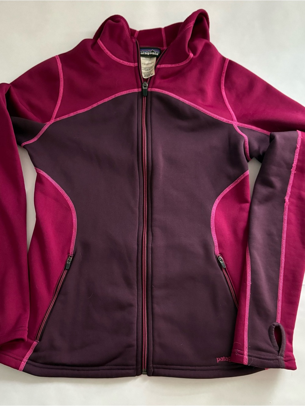 Patagonia Women's Hooded Full-Zip Jacket in Plum and Magenta